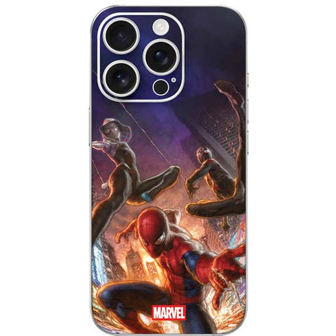 Marvel Spiderman Group Wall iPhone 16 Pro Skin
